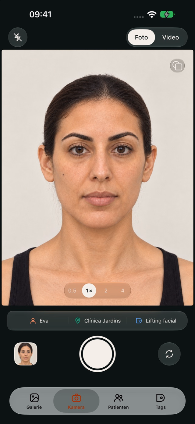 Eva im Bild der DrPhoto-Kamera ohne Vorlage.